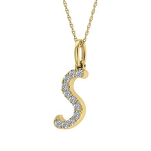 Cargar imagen en el visor de la galería, Diamond 1/8 Ct.Tw. Letter S Pendant in 10K Yellow Gold