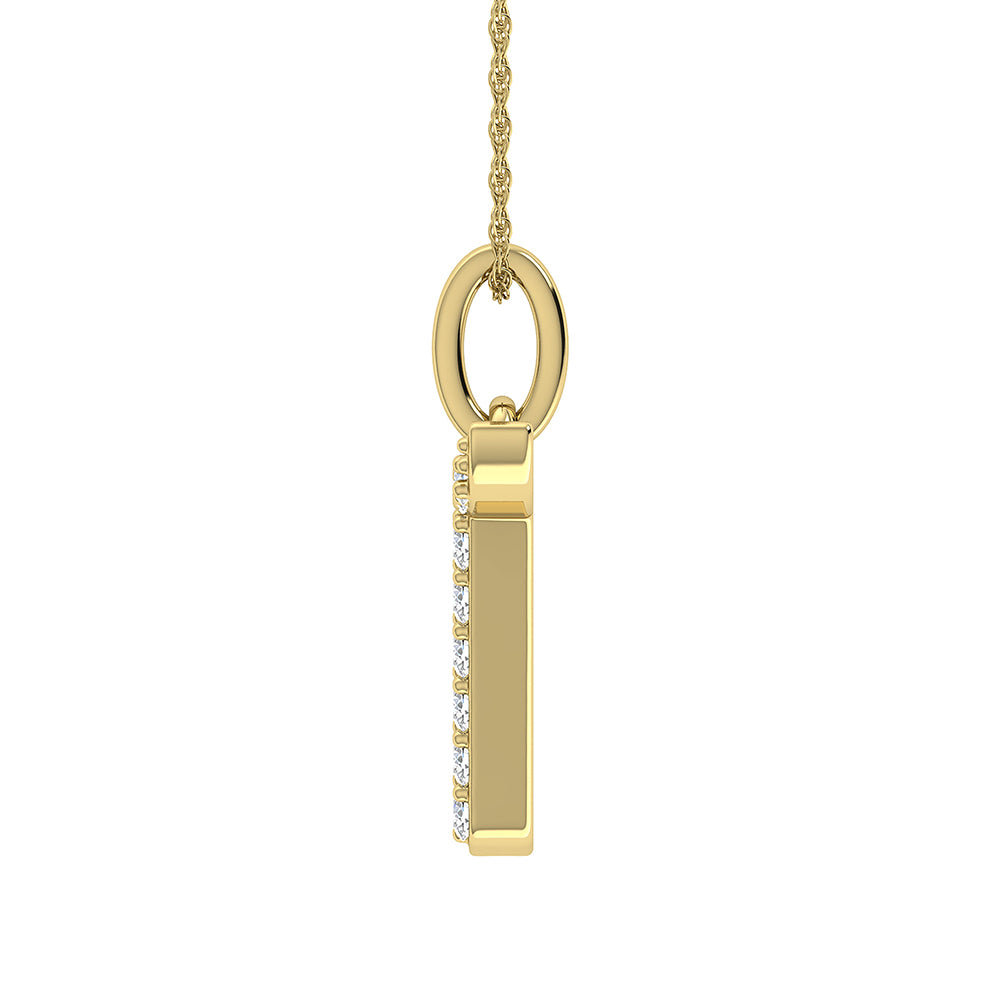 Diamond 1/8 Ct.Tw. Letter T Pendant in 10K Yellow Gold