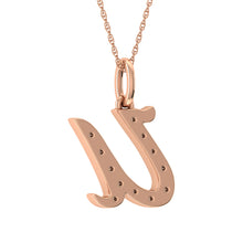 Load image into Gallery viewer, Diamond 1/8 Ct.Tw. Letter U Pendant in 10K Rose Gold