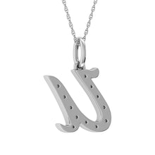 Cargar imagen en el visor de la galería, Diamond 1/8 Ct.Tw. Letter U Pendant in 10K White Gold