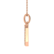 Load image into Gallery viewer, Diamond 1/8 Ct.Tw. Letter V Pendant in 10K Rose Gold