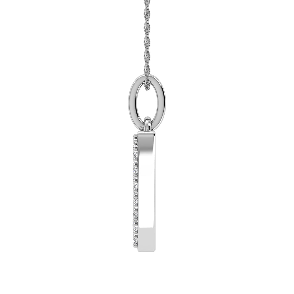 Diamond 1/8 Ct.Tw. Letter V Pendant in 10K White Gold