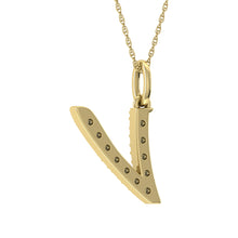 Load image into Gallery viewer, Diamond 1/8 Ct.Tw. Letter V Pendant in 10K Yellow Gold