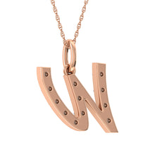 Load image into Gallery viewer, Diamond 1/8 Ct.Tw. Letter W Pendant in 10K Rose Gold