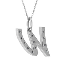 Load image into Gallery viewer, Diamond 1/8 Ct.Tw. Letter W Pendant in 10K White Gold