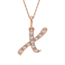 Load image into Gallery viewer, Diamond 1/8 Ct.Tw. Letter X Pendant in 10K Rose Gold