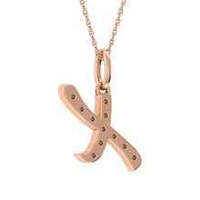 Load image into Gallery viewer, Diamond 1/8 Ct.Tw. Letter X Pendant in 10K Rose Gold