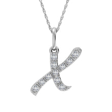 Load image into Gallery viewer, Diamond 1/8 Ct.Tw. Letter X Pendant in 10K White Gold