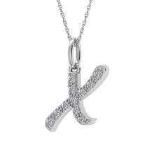 Load image into Gallery viewer, Diamond 1/8 Ct.Tw. Letter X Pendant in 10K White Gold