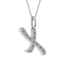 Load image into Gallery viewer, Diamond 1/8 Ct.Tw. Letter X Pendant in 10K White Gold