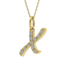 Load image into Gallery viewer, Diamond 1/8 Ct.Tw. Letter X Pendant in 10K Yellow Gold