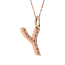 Cargar imagen en el visor de la galería, Diamond 1/8 Ct.Tw. Letter Y Pendant in 10K Rose Gold