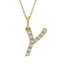 Load image into Gallery viewer, Diamond 1/8 Ct.Tw. Letter Y Pendant in 10K Yellow Gold