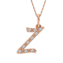 Cargar imagen en el visor de la galería, Diamond 1/8 Ct.Tw. Letter Z Pendant in 10K Rose Gold