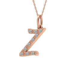 Cargar imagen en el visor de la galería, Diamond 1/8 Ct.Tw. Letter Z Pendant in 10K Rose Gold