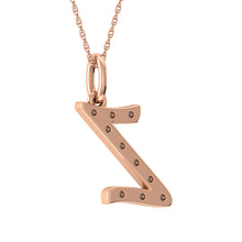 Load image into Gallery viewer, Diamond 1/8 Ct.Tw. Letter Z Pendant in 10K Rose Gold