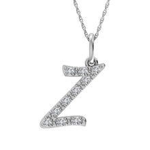 Cargar imagen en el visor de la galería, Diamond 1/8 Ct.Tw. Letter Z Pendant in 10K White Gold