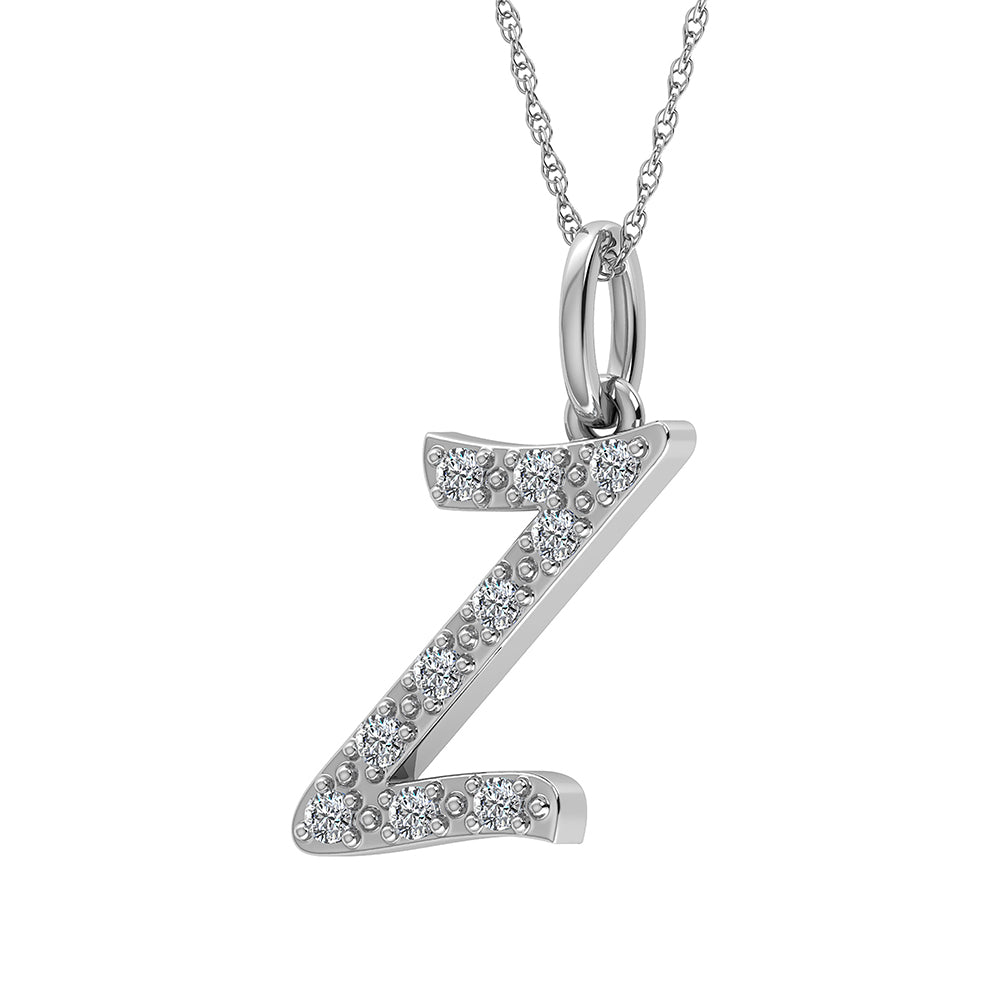 Diamond 1/8 Ct.Tw. Letter Z Pendant in 10K White Gold