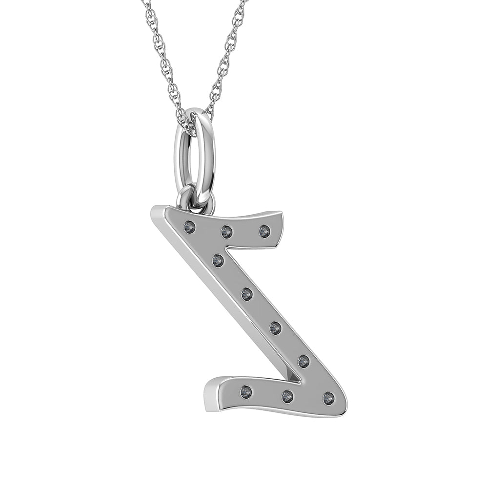 Diamond 1/8 Ct.Tw. Letter Z Pendant in 10K White Gold