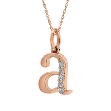 Load image into Gallery viewer, Diamond 1/20 Ct.Tw. Letter A Pendant in 10K Rose Gold