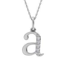 Cargar imagen en el visor de la galería, Diamond 1/20 Ct.Tw. Letter A Pendant in 10K White Gold