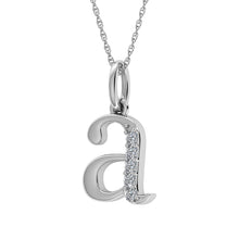 Cargar imagen en el visor de la galería, Diamond 1/20 Ct.Tw. Letter A Pendant in 10K White Gold