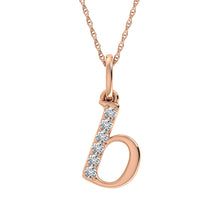 Load image into Gallery viewer, Diamond 1/20 Ct.Tw. Letter B Pendant in 10K Rose Gold