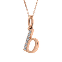 Load image into Gallery viewer, Diamond 1/20 Ct.Tw. Letter B Pendant in 10K Rose Gold