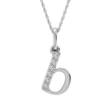 Load image into Gallery viewer, Diamond 1/20 Ct.Tw. Letter B Pendant in 10K White Gold