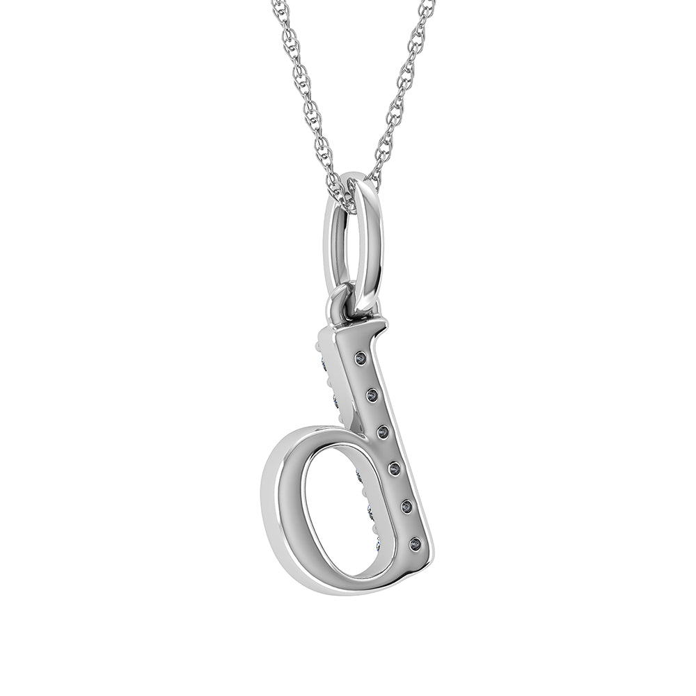 Diamond 1/20 Ct.Tw. Letter B Pendant in 10K White Gold