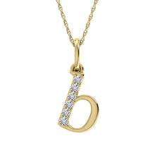 Load image into Gallery viewer, Diamond 1/20 Ct.Tw. Letter B Pendant in 10K Yellow Gold