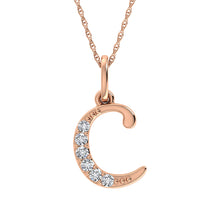 Load image into Gallery viewer, Diamond 1/20 Ct.Tw. Letter C Pendant in 10K Rose Gold