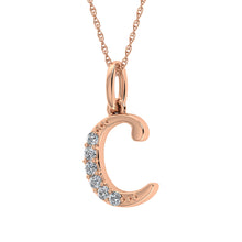 Load image into Gallery viewer, Diamond 1/20 Ct.Tw. Letter C Pendant in 10K Rose Gold