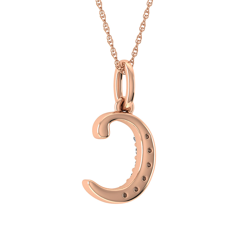 Diamond 1/20 Ct.Tw. Letter C Pendant in 10K Rose Gold