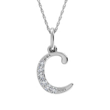 Load image into Gallery viewer, Diamond 1/20 Ct.Tw. Letter C Pendant in 10K White Gold