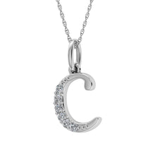 Load image into Gallery viewer, Diamond 1/20 Ct.Tw. Letter C Pendant in 10K White Gold