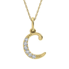 Load image into Gallery viewer, Diamond 1/20 Ct.Tw. Letter C Pendant in 10K Yellow Gold