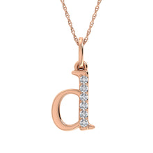 Load image into Gallery viewer, Diamond 1/20 Ct.Tw. Letter D Pendant in 10K Rose Gold