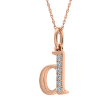 Load image into Gallery viewer, Diamond 1/20 Ct.Tw. Letter D Pendant in 10K Rose Gold