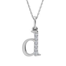 Cargar imagen en el visor de la galería, Diamond 1/20 Ct.Tw. Letter D Pendant in 10K White Gold