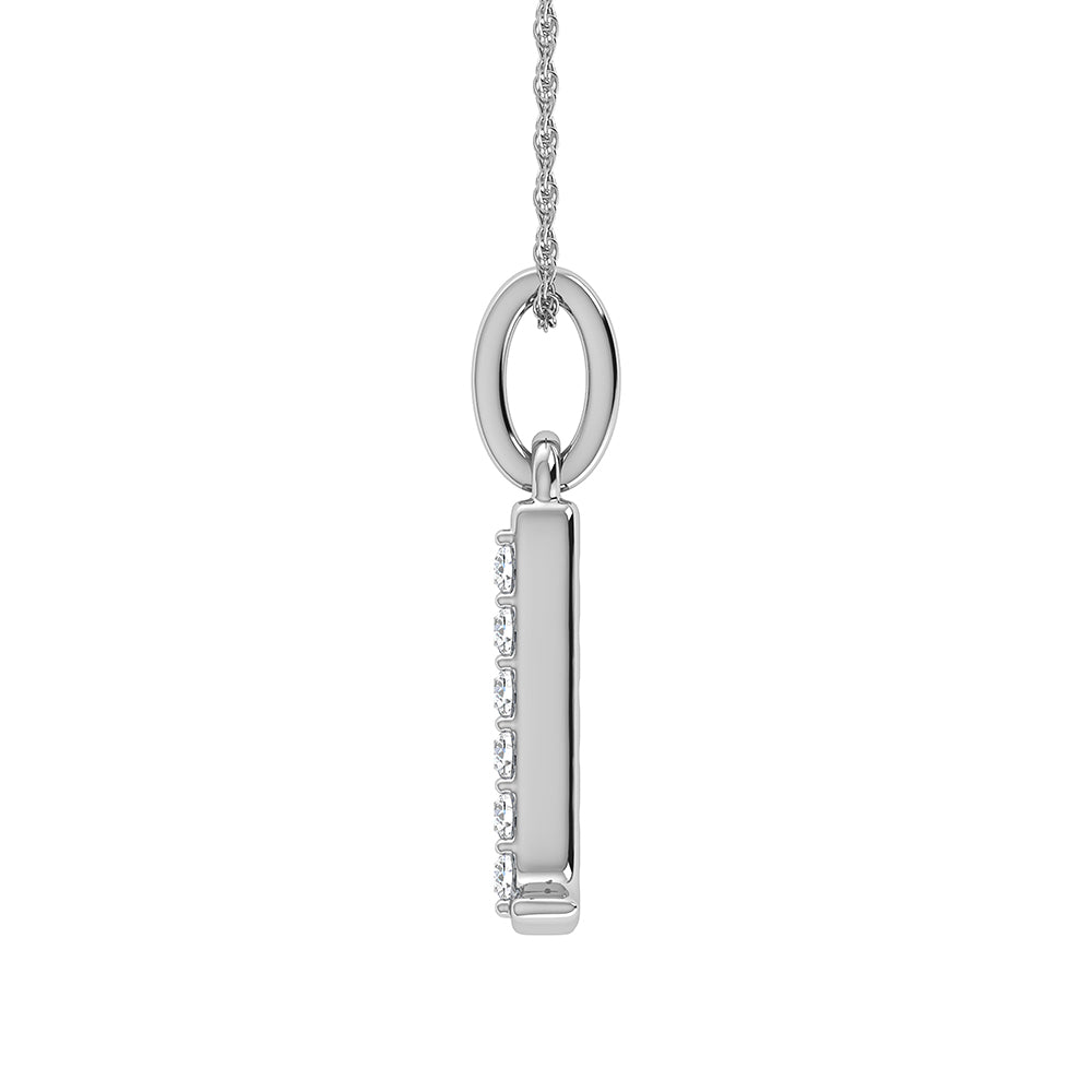 Diamond 1/20 Ct.Tw. Letter D Pendant in 10K White Gold