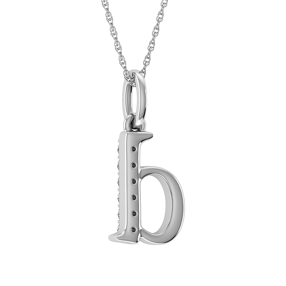 Diamond 1/20 Ct.Tw. Letter D Pendant in 10K White Gold