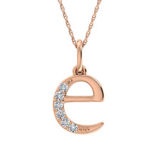 Load image into Gallery viewer, Diamond 1/20 Ct.Tw. Letter E Pendant in 10K Rose Gold