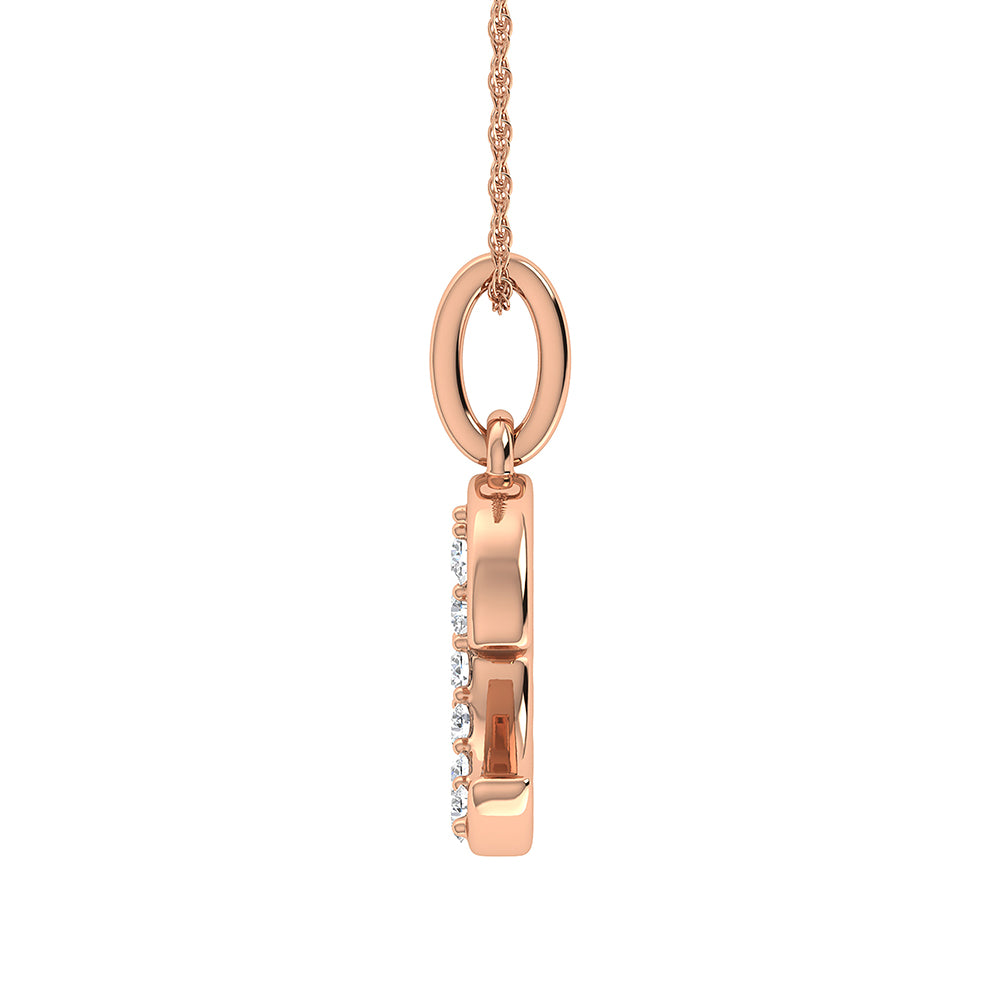 Diamond 1/20 Ct.Tw. Letter E Pendant in 10K Rose Gold