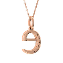 Load image into Gallery viewer, Diamond 1/20 Ct.Tw. Letter E Pendant in 10K Rose Gold