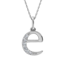 Cargar imagen en el visor de la galería, Diamond 1/20 Ct.Tw. Letter E Pendant in 10K White Gold