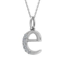 Load image into Gallery viewer, Diamond 1/20 Ct.Tw. Letter E Pendant in 10K White Gold