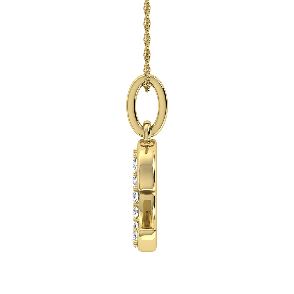 Diamond 1/20 Ct.Tw. Letter E Pendant in 10K Yellow Gold