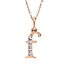 Load image into Gallery viewer, Diamond 1/20 Ct.Tw. Letter F Pendant in 10K Rose Gold