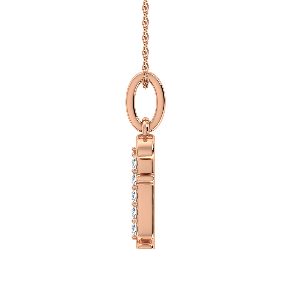 Diamond 1/20 Ct.Tw. Letter F Pendant in 10K Rose Gold